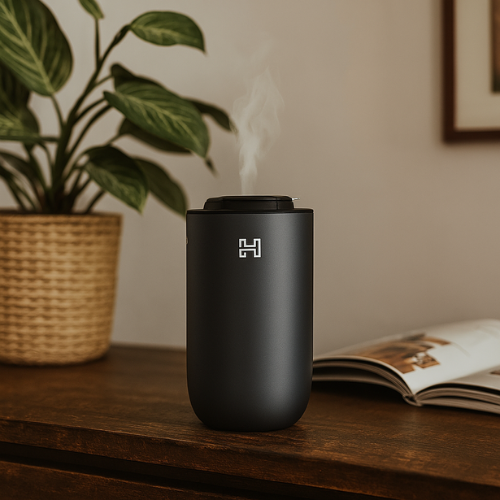 Aeris draadloze aroma diffuser in het zwart